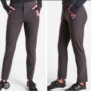 Athleta Skinny Pant Stellar Straight 18 Dark Brown Athleisure Activewear EUC